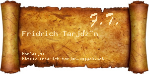 Fridrich Tarján névjegykártya